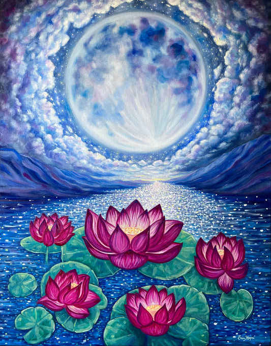 Lunar Lotus, 22”x28”