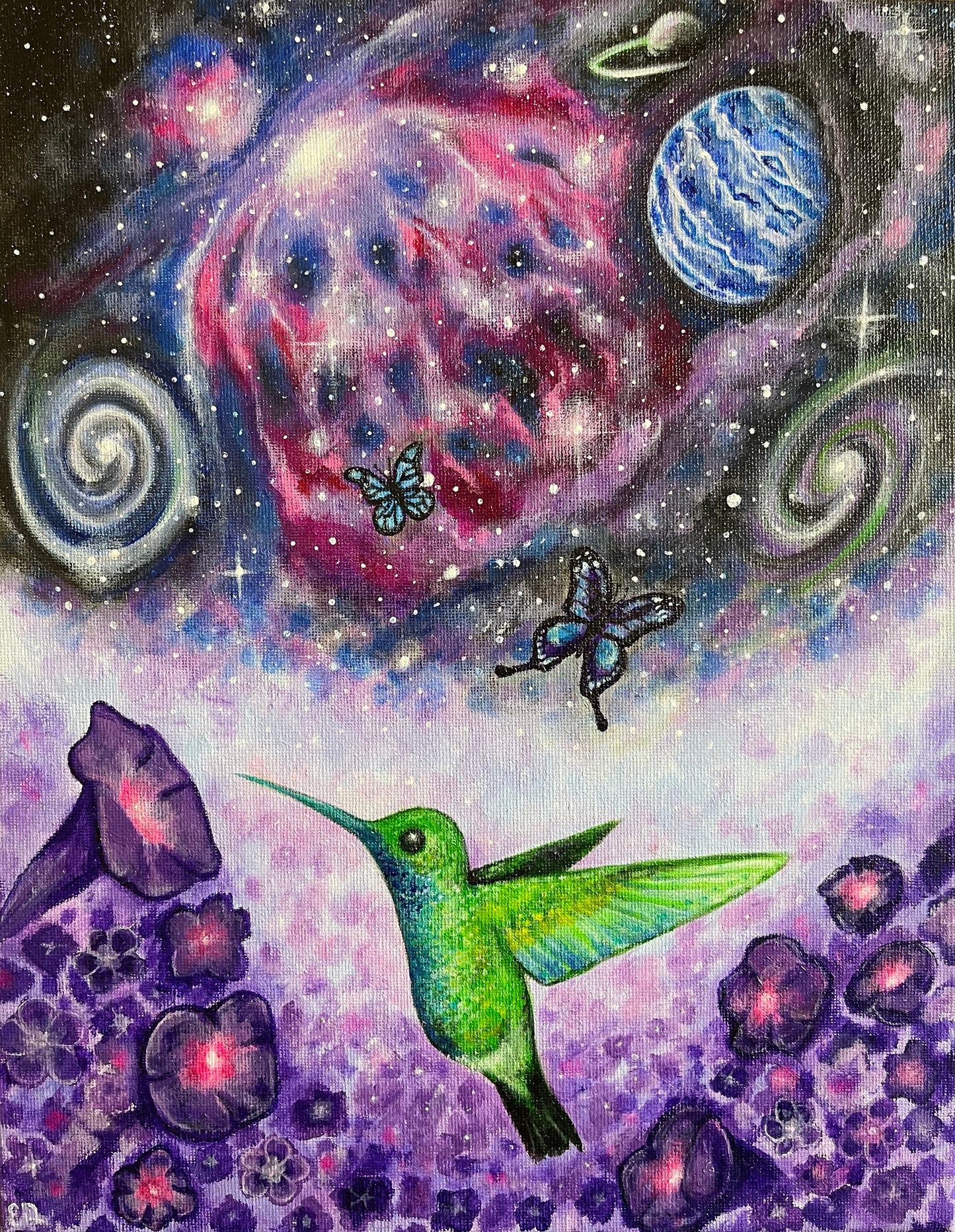 Hummingbird Harmony, 11"x14"