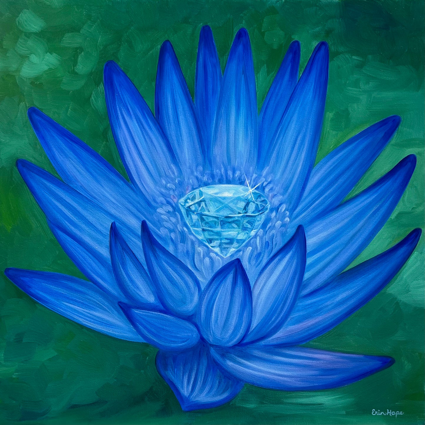 Aquamarine Water Lily, 20"